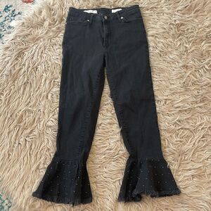 Pilcro and the letterpress cropped stuffed bell bottoms size 26